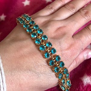 18k gold filled blue topaz cz stone